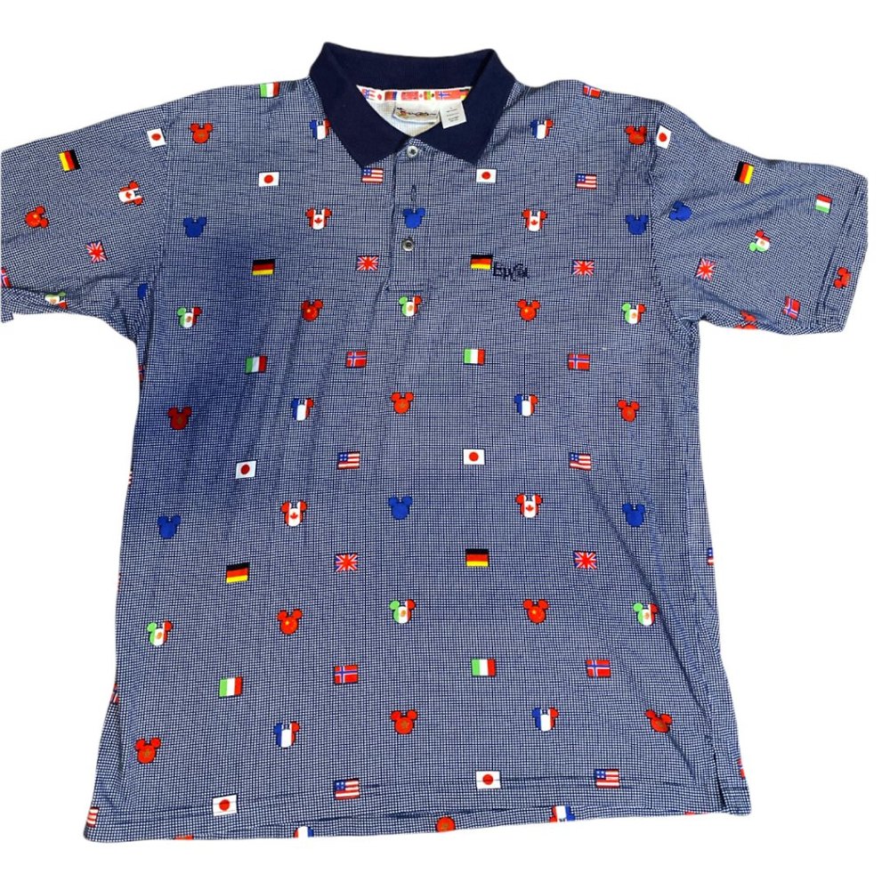 Walt Disney Epcot Collection all flags Polo Shirt